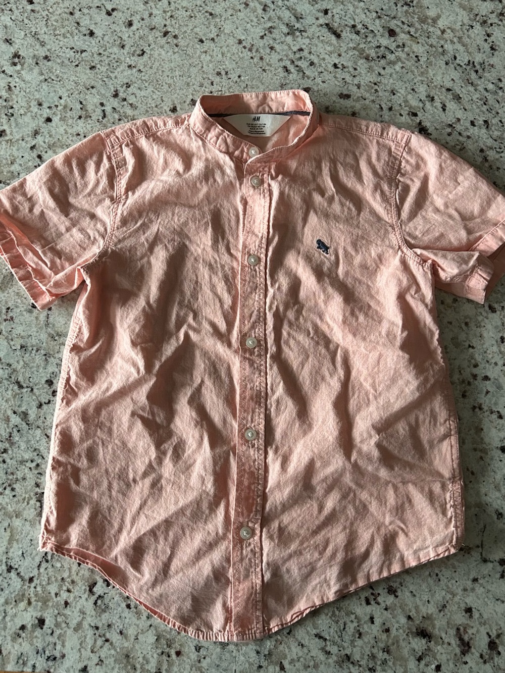 H&M Light Peach Short Sleeve Button-Down Shirt